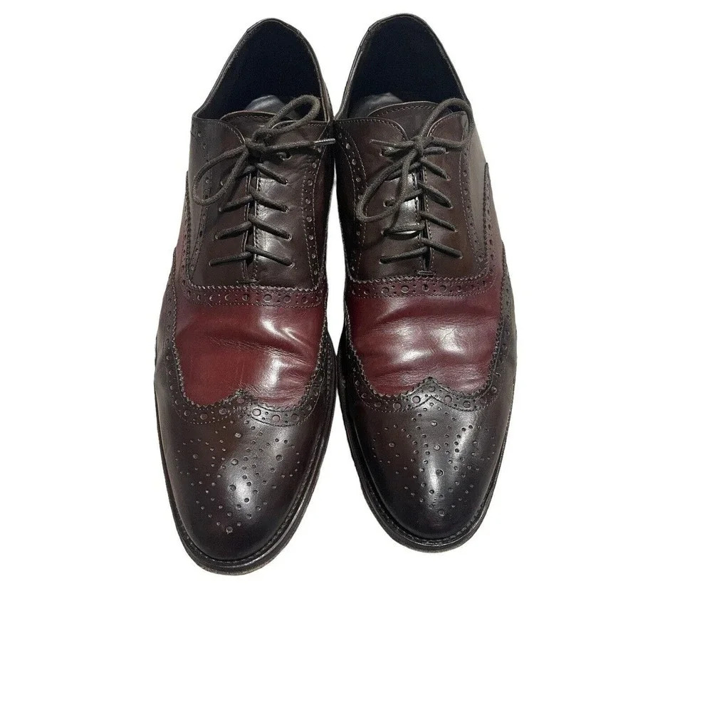 To Boot New York Two Toned Wingtip Brogue Oxford Shoes size 11 Brown Oxblood - Picture 3 of 14